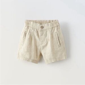 Zara Kids, Light Beige, Linen shorts, 18-24 M